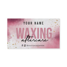 Waxing Purple Pink Aftercare Card