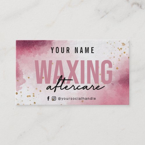 Waxing Purple Pink Aftercare Card