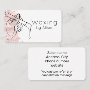 Waxing Rose Gold Watercolour Business Card