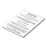 Waxing take home aftercare sheets notepad