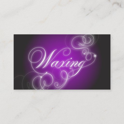 Customizable Waxing Tech Business Card Elegant Flourish Glow