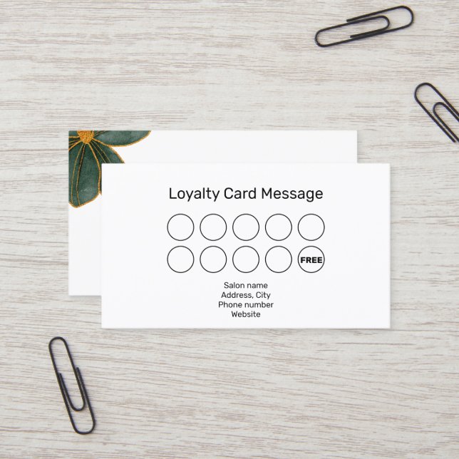 Waxing technician/esthetician gold loyalty  business card (Front/Back In Situ)