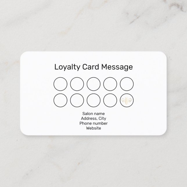 Waxing technician/esthetician gold loyalty business card (Back)