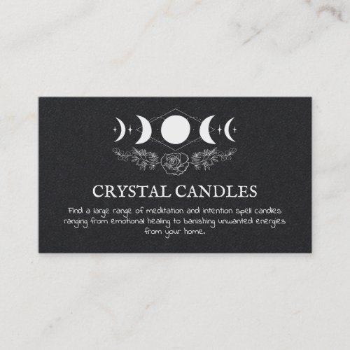 Waxing Waning Moon Crystal Candle Spell Business Card