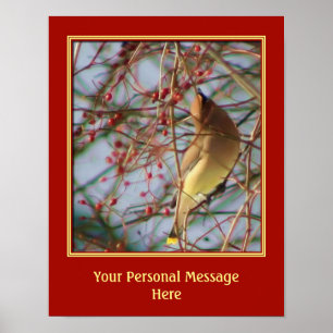 Waxwing Bird Art Create Your Own Personalized Poster