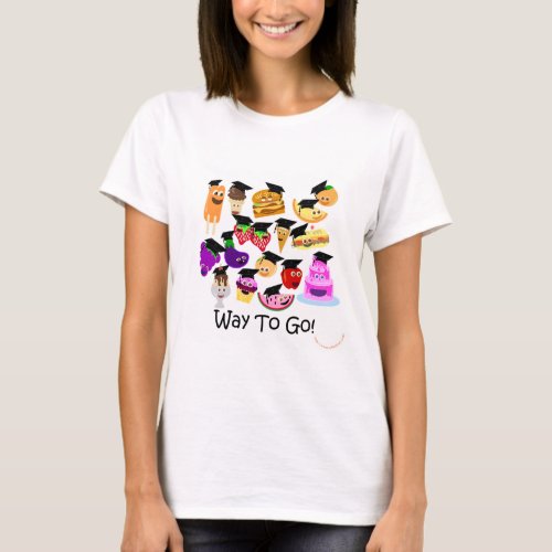 Way 2 Go Cartoon Graduation Fun T_Shirt