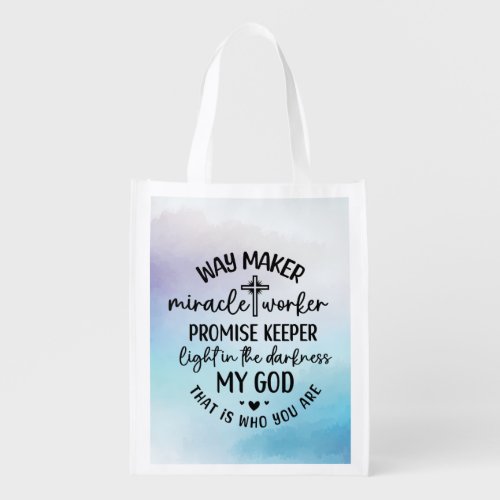 Way maker Miracle worker Christian Song reusable Grocery Bag