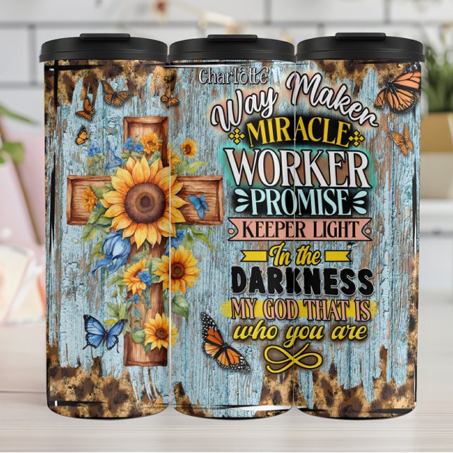 Way Maker Miracle Worker Darkness Light Thermal Tumbler (Creator Uploaded)