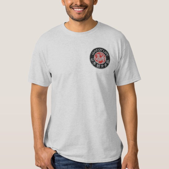 Way Of Life Shotokan Dark Logo Embroidered T-Shirt (Front)