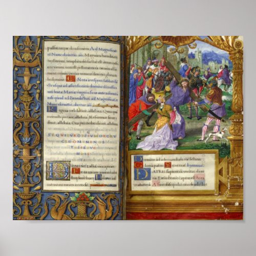 Way of the Cross Renaissance Medieval Manuscript Poster
