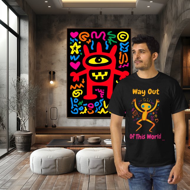 Way Out of This World Vibrant Pop Art T-Shirt (Creator Uploaded)