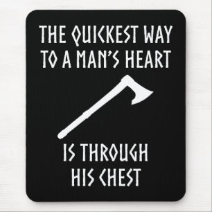 Way To A Man's Heart Funny Viking Medieval Mouse Pad