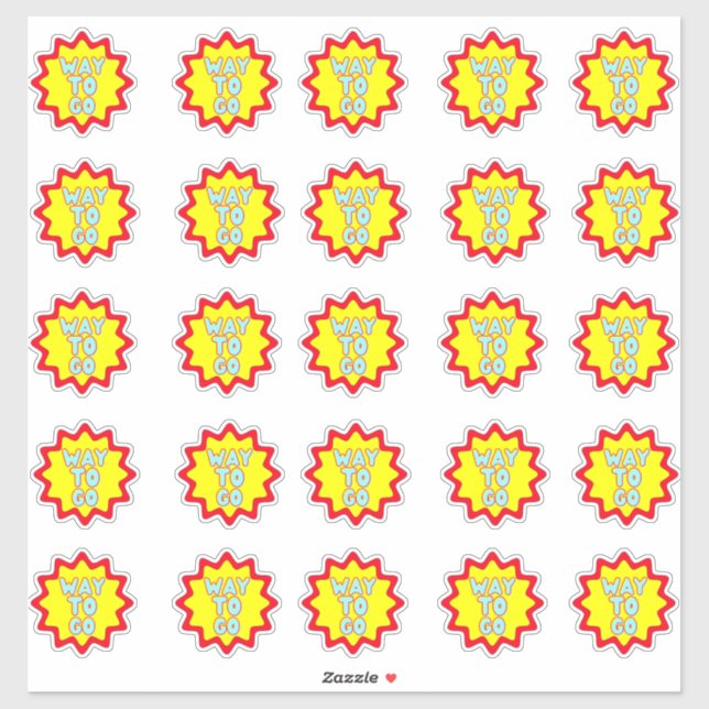 Way to Go Colorful Reward Teacher Stickers Pack (Sheet)
