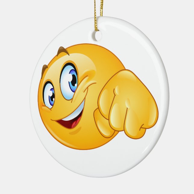 WAY TO GO WINNER Smile Fist Bump Ceramic Ornament (Left)