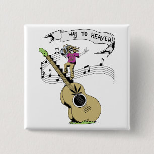 Way To Heaven ~ 60s Hippie Peace Sign Button