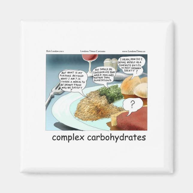Way Too Complex Carbohydrates Funny Gifts & Tees Magnet (Front)