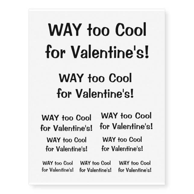 Way Too Cool Tattoo Set (Front)