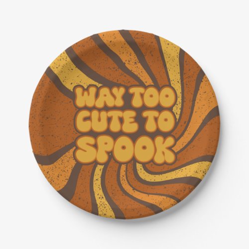 Way Too Cute To Spook Halloween Retro Paper Plates