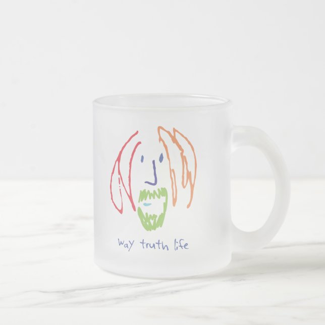 Way Truth Life Frosted Glass Coffee Mug (Right)