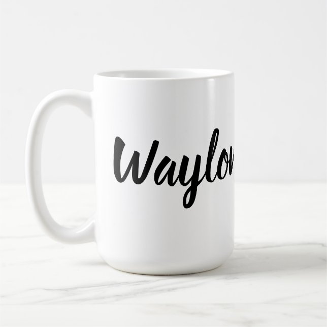 Waylon Name In Curvy Lettering, Coffee Mug (Left)