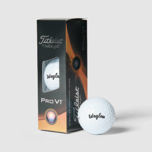 Waylon Name In Curvy Lettering, Golf Balls