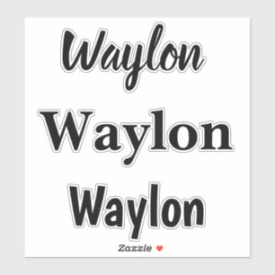 Waylon Name In Curvy Lettering, Sticker