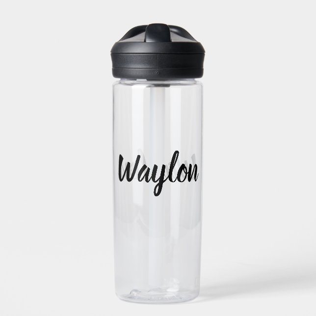 Waylon Name In Curvy Lettering, Water Bottle (Front)