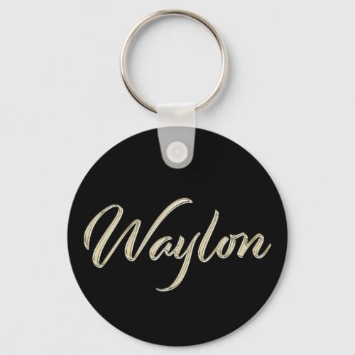 Waylon Name whitegold Button Schlsselanhnger Keychain