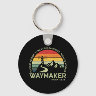 Waymaker Christian Typography Inspirational Bible Keychain