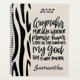 Waymaker Inspirational Motivational Animal Print Planner