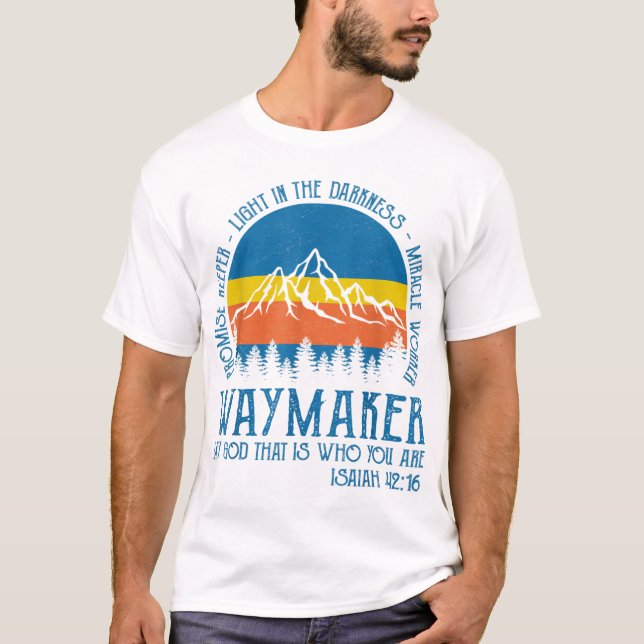 Waymaker Miracle Worker Jesus Christ Christian Rel T-Shirt (Front)