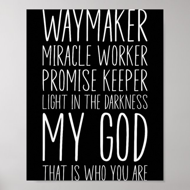 Waymaker Miracle Worker Promise Keeper My God Chri Poster (Front)