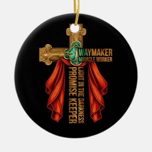 Waymaker Miracle Worker Rainbow Christian Jesus Go Ceramic Ornament
