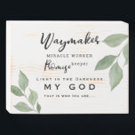 Waymaker Promise Keeper Miracle Worker Christian  Wooden Box Sign<br><div class="desc">Waymaker Miracle Worker Promise Keeper Light in the Darkness Christian Wooden Sign.  Foliage.</div>