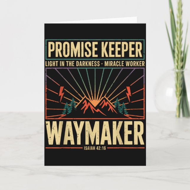 Waymaker Promise Keeper Miracle Worker God Christi Card (Front)