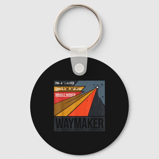 Waymaker Promise Keeper Miracle Worker God Christi Keychain (Front)