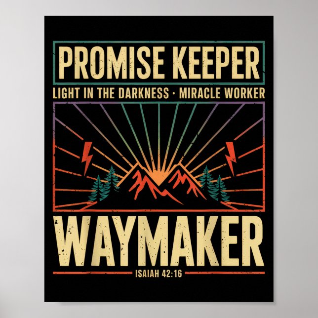 Waymaker Promise Keeper Miracle Worker God Christi Poster (Front)