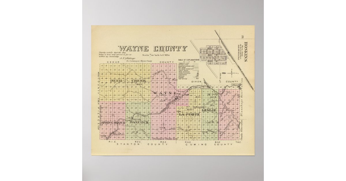 Wayne County, Nebraska Poster Zazzle