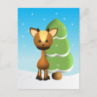 Wayne Deer in the Snow Postcard