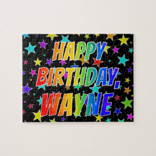 "WAYNE" First Name, Fun "HAPPY BIRTHDAY" Jigsaw Puzzle