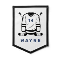 WAYNE Hockey Jersey Editable Number Sports Decor Pennant