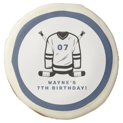 WAYNE Hockey Player Sport Themed Boy Birthday Sugar Cookie