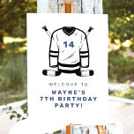 WAYNE Hockey Player SportS Boy Birthday Welcome Foam Board<br><div class="desc">This birthday welcome sign features hockey themed sticks and jersey with a fun blue and white color combination. Pair with anything in the WAYNE Collection for a cohesive look.</div>
