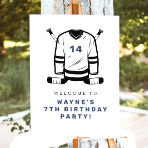 WAYNE Hockey Player SportS Boy Birthday Welcome Foam Board