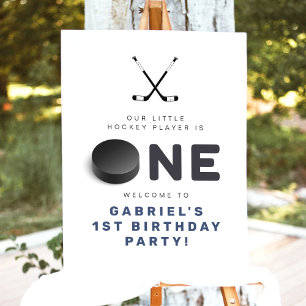 WAYNE Hockey Player SportS Boy Birthday Welcome Foam Board