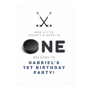 WAYNE Hockey Player SportS Boy Birthday Welcome Poster