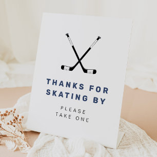 WAYNE Hockey Sport Themed Birthday Favors Pedestal Sign