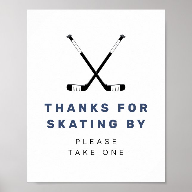 WAYNE Hockey Sport Themed Birthday Favors Poster (Front)