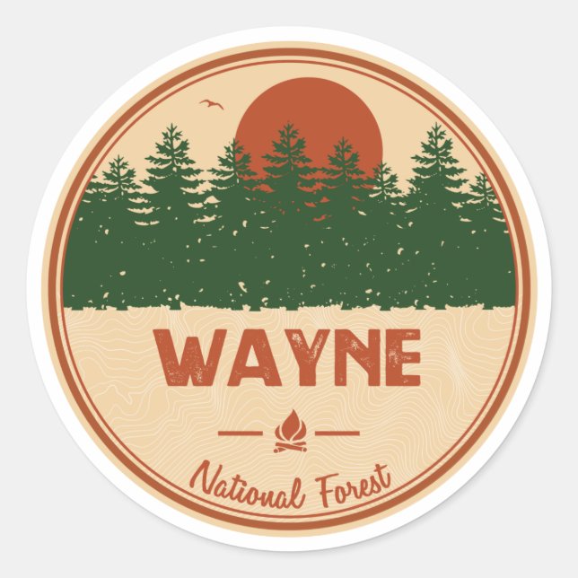Wayne National Forest Classic Round Sticker (Front)