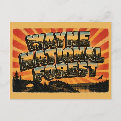 Wayne National Forest Ohio Natural Bridge Art Postcard